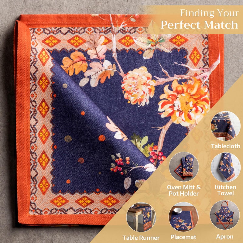 Maison d' Hermine Cloth Napkins Set of 4 100% Cotton for Thanksgiving Christmas Decorations Everyday Reusable Square Fall Napkins Cloth Washable Dinner Party (Kelim - Infinity, 20"x20") - Image 5